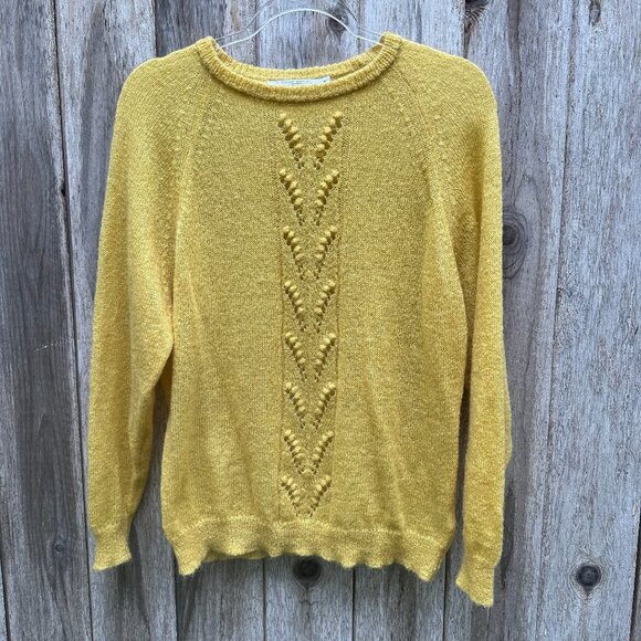 Summum Sweaters - Summum Woman Amsterdam Mohair Blend Yellow Lightweight Sweater Medium